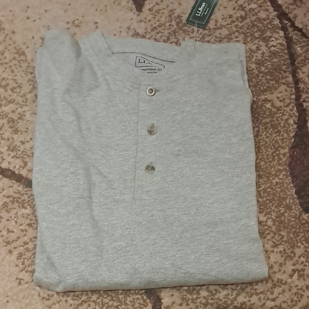 L.L. Bean Heather Gray Button Down Shirt